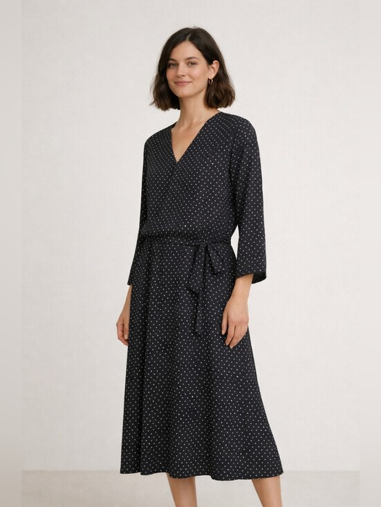Manuelle Guibal Dresses & Skirts - Manuelle Guibal 100% Silk Polka Dot Oversized Dress Paris Luxury